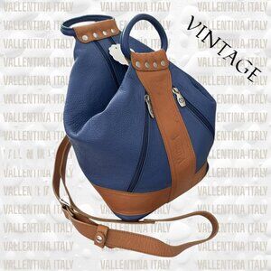 VINTAGE Valentina Italy Heavy Pebbled Leather Bag Rare Colour!